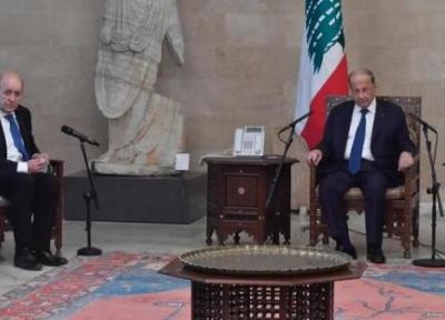 ملاقات وزیر خارجه فرانسه با رئیس جمهور لبنان
